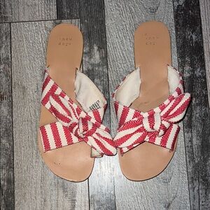 A New Day Red and White Striped Sandals